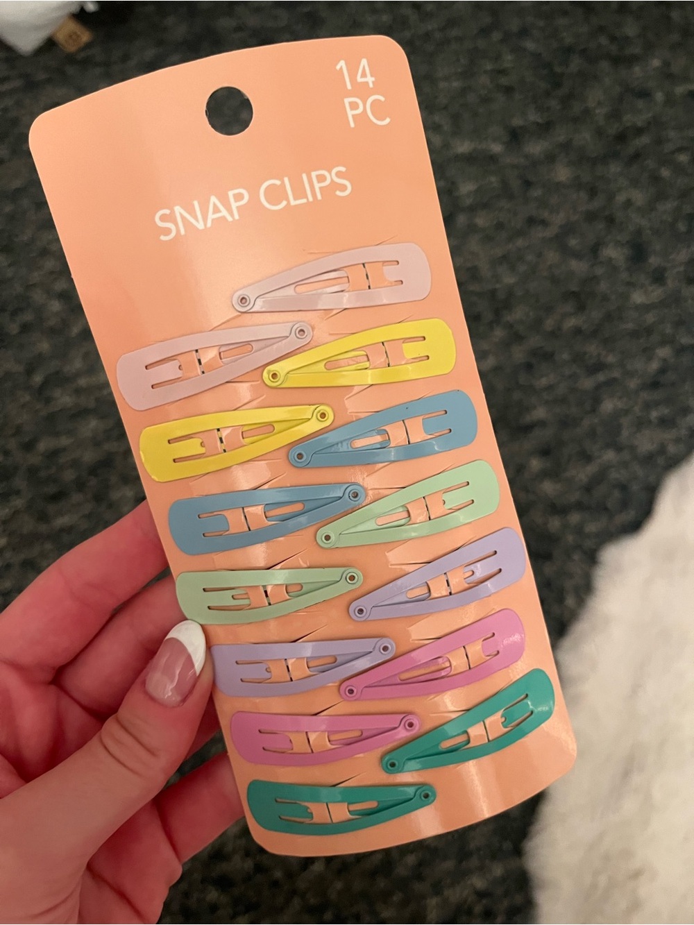 14-Pack Pastel Kids Snap Hair Clips - Assorted Pastel Colors